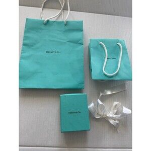 Tiffany & Co. Paper Shopping Gift Bag and Box Authentic Empty